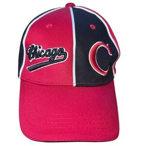 Chicago colorblock baseball hat red black white flex fit 57 cm embroidered‎
